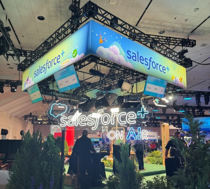 Interactive Salesforce+ On Air setup at Dreamforce 2025