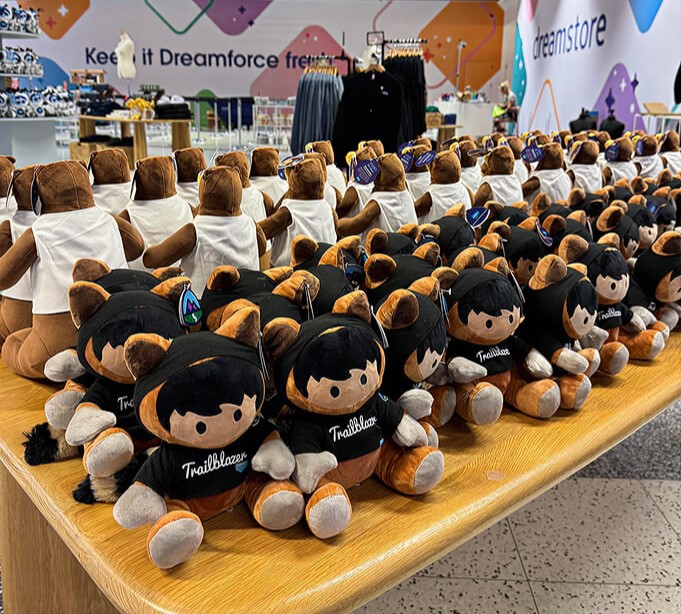 Salesforce Trailblazer plush collection showcased at Dreamforce 2025 Dreamstore