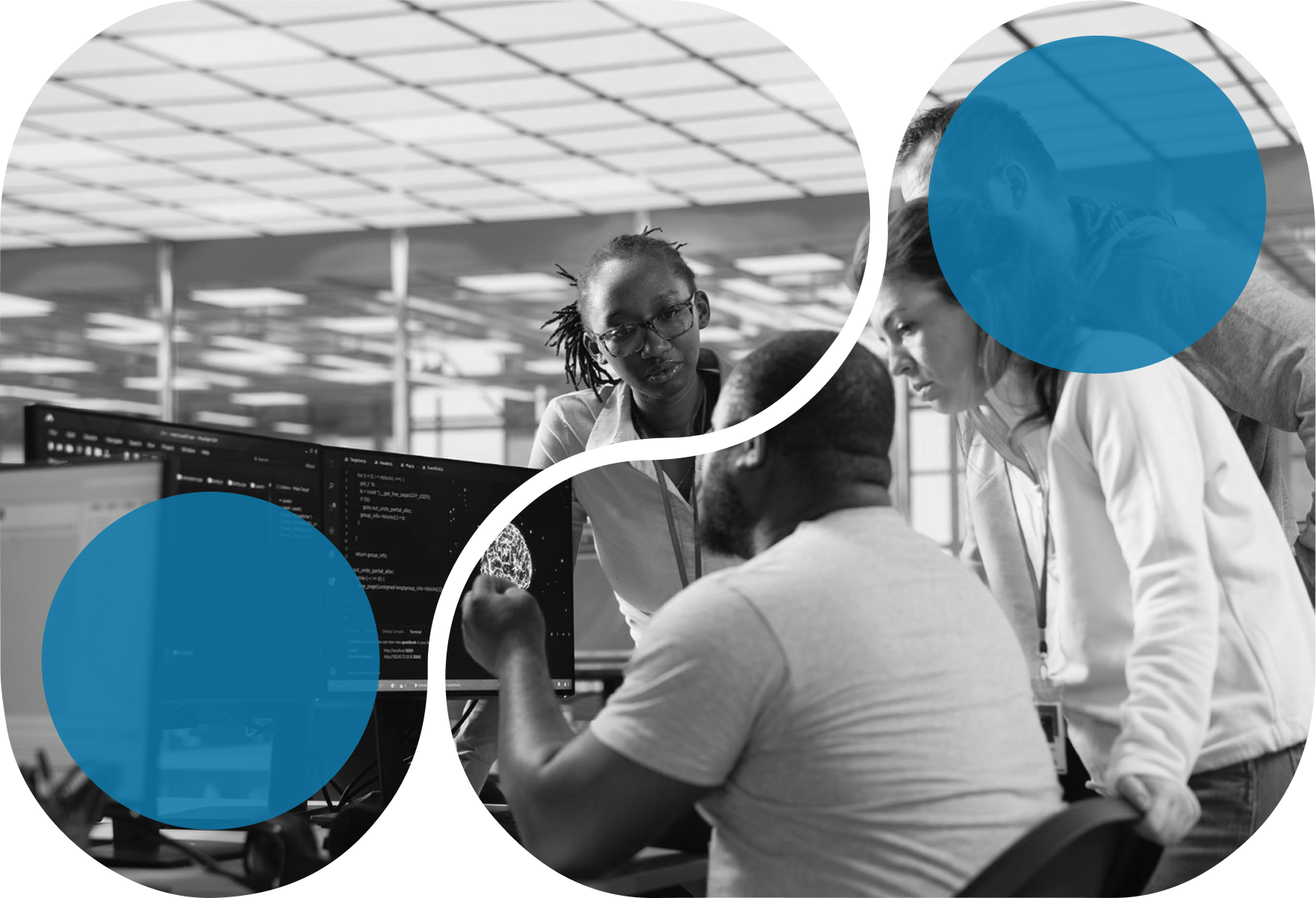 Team reviewing project data and resource plans after successful ERP and CRM integration by Cloud Consulting Inc. using Integrow.