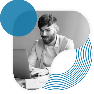 A worker using laptop, symbolizing transformed service operations and CSAT after Salesforce implementation by Cloud Consulting Inc